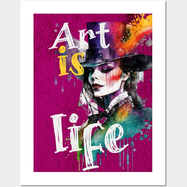 Art is Life Grunge Woman Wall Art by Mey Designs